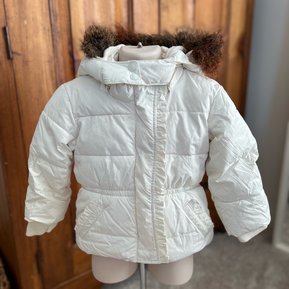 Baby Gap 2T Puffer with Faux Fur Trimmed Hood
